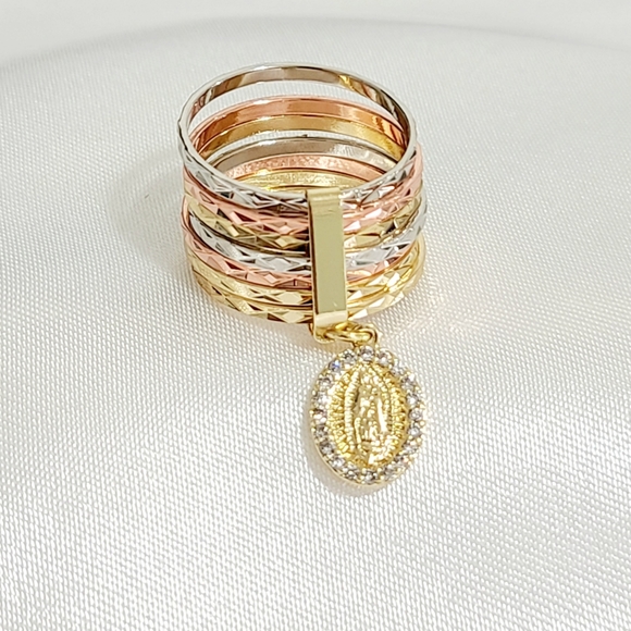 14k Gold Plated Jewelry - 7 bangle ring
